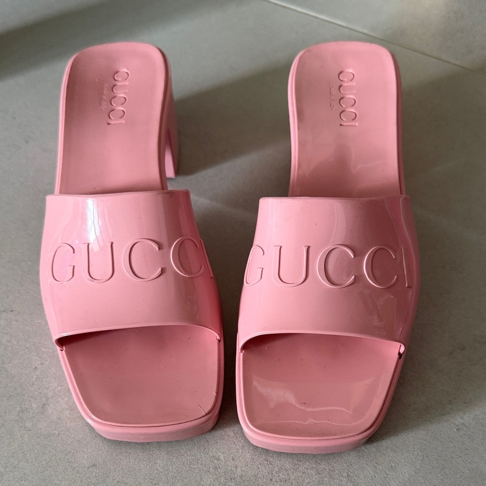 Gucci Glossy Pink Mules